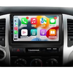 Car Radio Touchscreen Stereo Wireless Apple CarPlay/Android Auto 9 inch Upgrade Compatible with Toyota Tacoma 2005-2015, Bluetooth, GPS Navigation, Netflix, YouTube, Voice Control & HD QLED Display