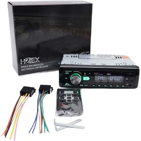 Car Stereo with Bluetooth and Subwoofer Outputs, Single Din Car Radio, Digital Media Audio Receiver Head-Unit with Fast Charging USB Ports and AM-FM Tuner, Multimedia Player and Phone Charger