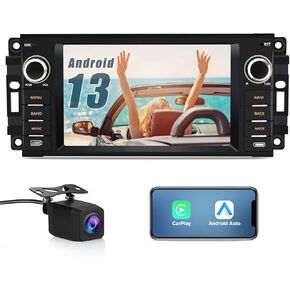 Android 13 Car Radio Stereo for Dodge RAM 1500 2500 3500 2009 2010 2011 2012 with Wireless CarPlay/Android Auto/GPS/HD Backup Camera