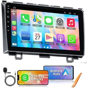 4+64G Car Radio for Honda CRV 2007 2008 2009 2010 2011 Android 13, 9 Inch IPS Touch Screen Car Stereo with Wireless Carplay/Android Auto, DSP, Bluetooth, Backup Camera, SWC, Built-in GPS