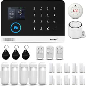 Wireless Home Security System - with Camera, Remote Controls,Window Door Sensor - No Contract - Compatible with Alexa and Google Assistant