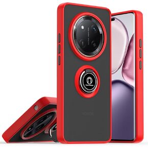 QUIETIP Case Compatible with Honor Magic 7 Lite & Honor X9C,TPU + Hard PC Shockproof Magnetic Ring Car Mount Stand Cover,Black