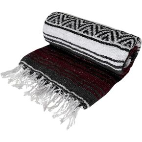 Handwoven Mexican Falsa Blanket - Soft & Durable Serape, Beach, Picnic & Camping Throw - 70"x50"