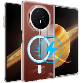 ZORSOME for Honor Magic V3 Phone Case Compatible with Strong Magnetic Ring, Transparent Ultra Slim Hard PC Shockproof Full Coverage Clear Case for Honor Magic V3