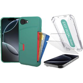 Smartish iPhone 16e Wallet Case + 2-Pack Tempered Glass Screen Protector Bundle
