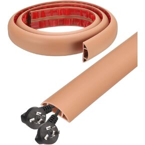 HARFINGTON 6ft Cord Cover Floor W0.6 x H0.33 Inner Channel PVC Hide Extension Cable Floor Wire Hider Wire Covers Protector for Prevent Cable Trips Cables Management, Light Grey