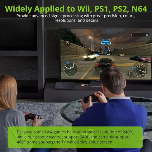 LiNKFOR RCA to HDMI Converter,1080P AV to HDMI Converter,16:9/4:3 Conversion Mini Composite CVBS Audio Video Adapter Supports PAL/NTSC for Wii/PS1/PS2/N64/Xbox in Saudi Arabia