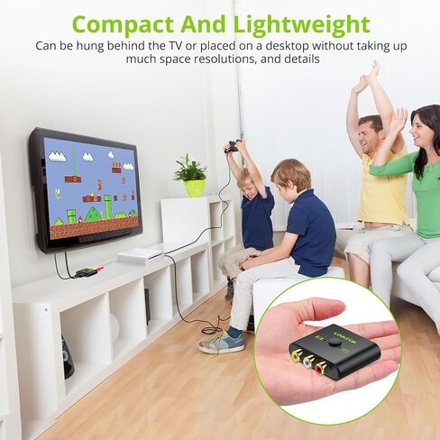 LiNKFOR RCA to HDMI Converter,1080P AV to HDMI Converter,16:9/4:3 Conversion Mini Composite CVBS Audio Video Adapter Supports PAL/NTSC for Wii/PS1/PS2/N64/Xbox in Saudi Arabia