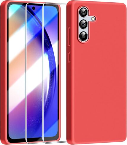 حافظة هاتف Dssairo لهاتف Samsung Galaxy a54 5g، مع عبوتين من واقي الشاشة الزجاجي المقوى، غطاء خلفي غير لامع مقاوم للسقوط بطول 18 قدمًا، حماية نحيفة للصدمات لهاتف Galaxy a54 (وردي) in Kuwait