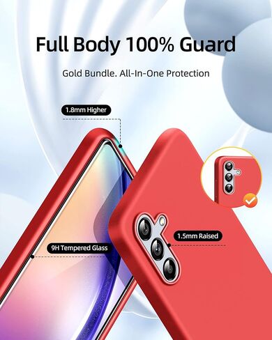 حافظة هاتف Dssairo لهاتف Samsung Galaxy a54 5g، مع عبوتين من واقي الشاشة الزجاجي المقوى، غطاء خلفي غير لامع مقاوم للسقوط بطول 18 قدمًا، حماية نحيفة للصدمات لهاتف Galaxy a54 (وردي) in Kuwait