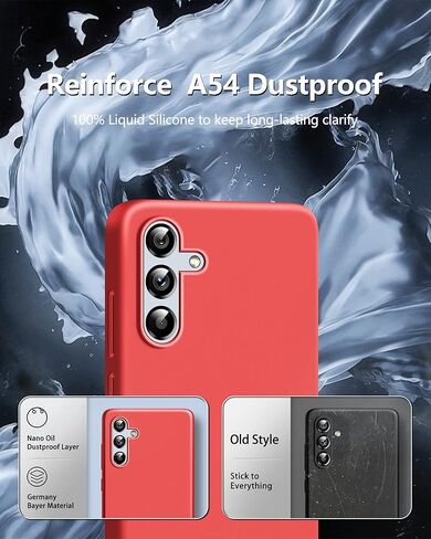 حافظة هاتف Dssairo لهاتف Samsung Galaxy a54 5g، مع عبوتين من واقي الشاشة الزجاجي المقوى، غطاء خلفي غير لامع مقاوم للسقوط بطول 18 قدمًا، حماية نحيفة للصدمات لهاتف Galaxy a54 (وردي) in Kuwait