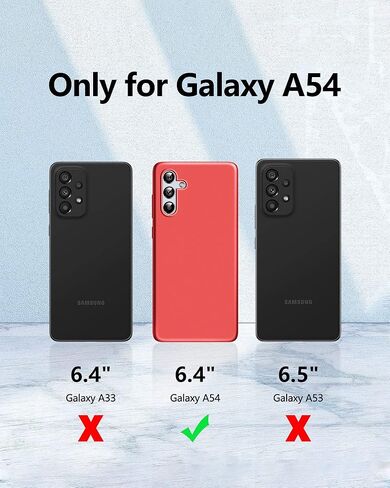 حافظة هاتف Dssairo لهاتف Samsung Galaxy a54 5g، مع عبوتين من واقي الشاشة الزجاجي المقوى، غطاء خلفي غير لامع مقاوم للسقوط بطول 18 قدمًا، حماية نحيفة للصدمات لهاتف Galaxy a54 (وردي) in Kuwait