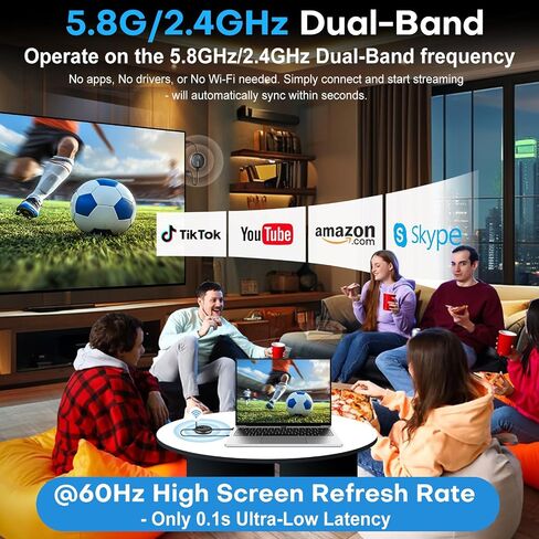 Wireless HDMI G9R PRO- One Transmitter and Three Receivers,165FT/50M Multi-TV Extender Kit, Heat-Control Tech, Plug and Play, 5.8G/2.4G @60Hz- Stream Wirelessly from Laptop/PC to Multiple TV/Monitor in Saudi Arabia