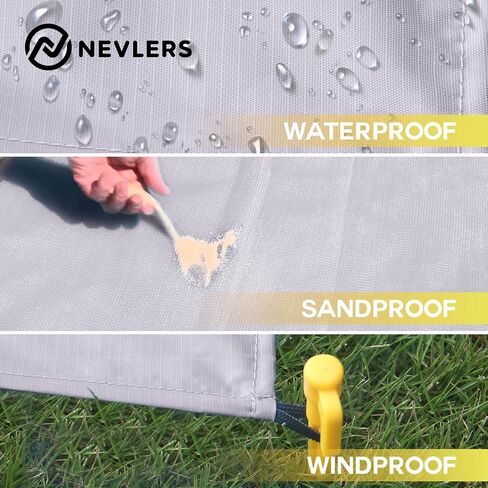 Nevlers Gray/Yellow Waterproof Blanket & Inflatable Chair | Inflatable Couch Outdoor Lounger & 75"x79" Large Beach Blanket Sandproof | Portable Chairs & Large Blanket for Beach Essentials for Vacation in Saudi Arabia