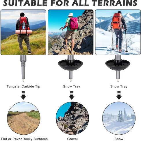 BEAUTIFABLE Walking Stick Hiking Staff Detachable - Outdoor Retractable Trekking Pole in Saudi Arabia