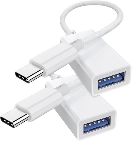 محول USB C إلى USB 3.0 (حزمة 2) ، USB C ذكر إلى USB أنثى OTG Dongle Cable Thunderbolt3 إلى محول USB متوافق مع MacBook Pro/Air ، iPad Pro ، iPhone 16 Pro Max/15 ، Galaxy S25/S24/S23/S22 in Kuwait