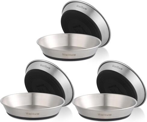 Cat Bowls, 304 Stainless Steel Non-Slip Wide Shallow, 2 Pack in Saudi Arabia
