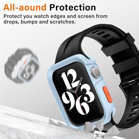 Amizee الوعرة المتوافقة مع Apple Watch Case Series 10 46mm (2024) ، TPU Soft Shockproof Pumper Drop Proof Cover متوافق مع IWatch - Black in Kuwait