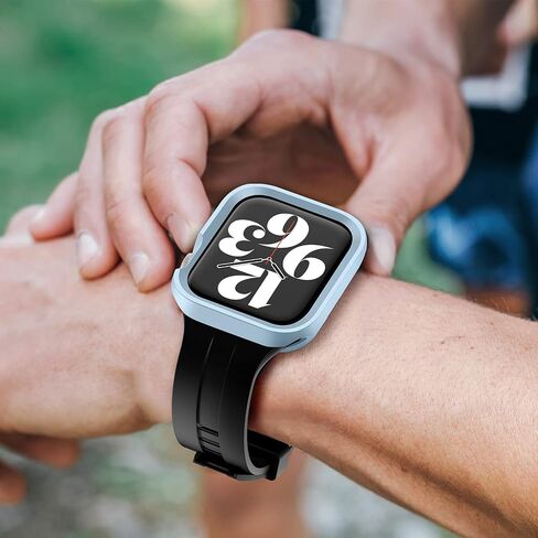 Amizee الوعرة المتوافقة مع Apple Watch Case Series 10 46mm (2024) ، TPU Soft Shockproof Pumper Drop Proof Cover متوافق مع IWatch - Black in Kuwait