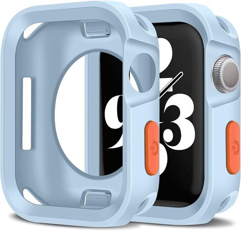 Amizee الوعرة المتوافقة مع Apple Watch Case Series 10 46mm (2024) ، TPU Soft Shockproof Pumper Drop Proof Cover متوافق مع IWatch - Black in Kuwait