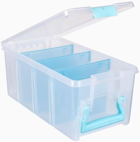 ArtBin Semi Satchel Portable Craft Organizer with 3 Dividers - Clear Plastic Storage Case for Art & Craft Supplies in Kuwait