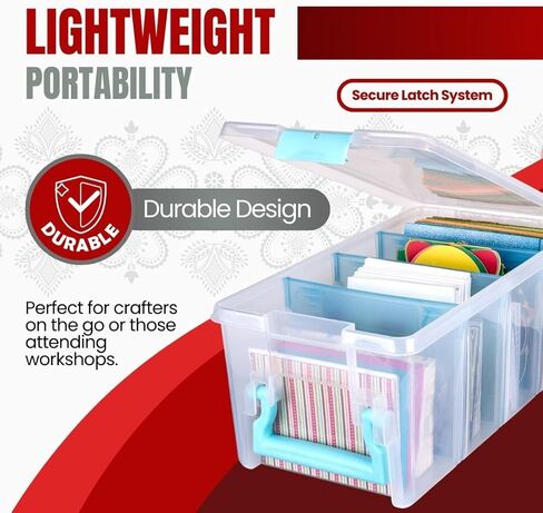 ArtBin Semi Satchel Portable Craft Organizer with 3 Dividers - Clear Plastic Storage Case for Art & Craft Supplies in Kuwait