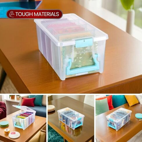 ArtBin Semi Satchel Portable Craft Organizer with 3 Dividers - Clear Plastic Storage Case for Art & Craft Supplies in Kuwait