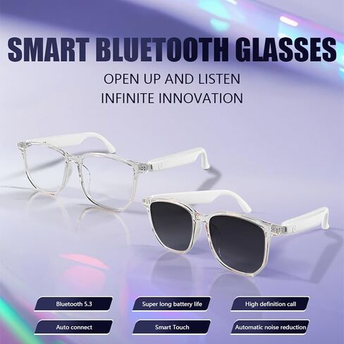 Smart Glasses For Men Women Wireless Smart Dark Sunglasses With Bluetooth Speakers Earbuds Bone Conduction Audio Glasses Headphones Blue Tooth Eyeglasses For Cycling Sport Driving Music Sun Glasses in Saudi Arabia