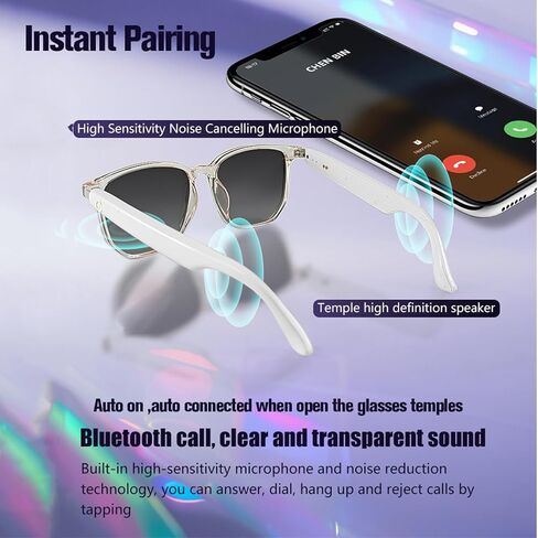 Smart Glasses For Men Women Wireless Smart Dark Sunglasses With Bluetooth Speakers Earbuds Bone Conduction Audio Glasses Headphones Blue Tooth Eyeglasses For Cycling Sport Driving Music Sun Glasses in Saudi Arabia