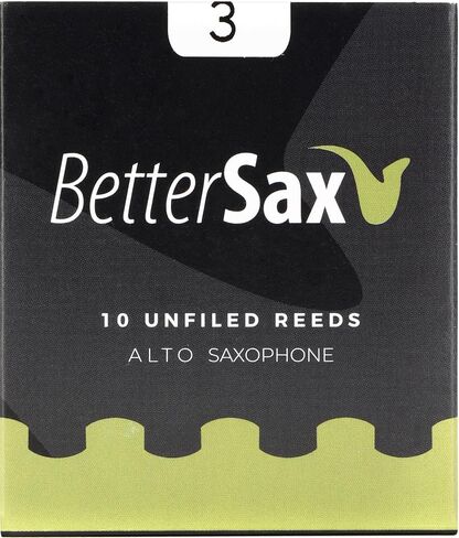 BetterSax Premium Alto Saxophone Jazz Cut Reeds, 3.5 Strength, Pack of 10 – Ideal for Professional and Amateur Musicians, Delivers Smooth Tone, Consistent Performance, 100% Organic Material, Perfect in Kuwait