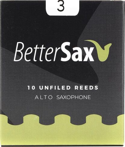 BetterSax Premium Alto Saxophone Jazz Cut Reeds, 3.5 Strength, Pack of 10 – Ideal for Professional and Amateur Musicians, Delivers Smooth Tone, Consistent Performance, 100% Organic Material, Perfect in Kuwait