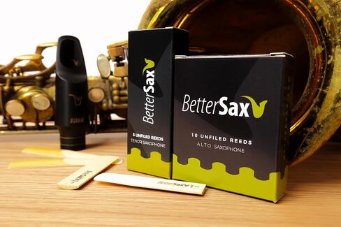 BetterSax Premium Alto Saxophone Jazz Cut Reeds, 3.5 Strength, Pack of 10 – Ideal for Professional and Amateur Musicians, Delivers Smooth Tone, Consistent Performance, 100% Organic Material, Perfect in Kuwait
