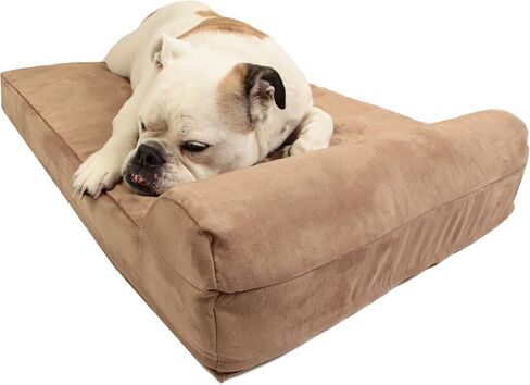 Barker Junior - 4" Pillow Top Orthopedic Dog Bed with Headrest for Medium Size Dogs 30-50 Pounds in Saudi Arabia