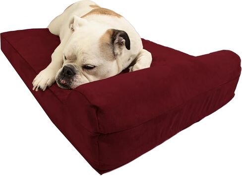 Barker Junior - 4" Pillow Top Orthopedic Dog Bed with Headrest for Medium Size Dogs 30-50 Pounds in Saudi Arabia
