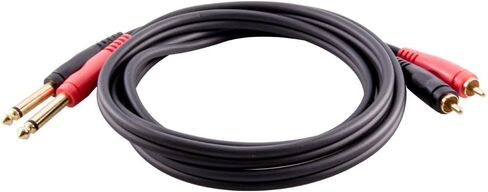 Seismic Audio 6 Foot 1/4 Inch TS Dual RCA Male Audio Cable-6' Interface Cord (SA-LRQRCA6) in Saudi Arabia