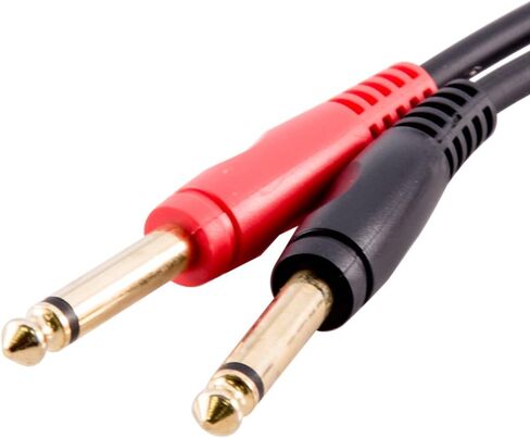 Seismic Audio 6 Foot 1/4 Inch TS Dual RCA Male Audio Cable-6' Interface Cord (SA-LRQRCA6) in Saudi Arabia