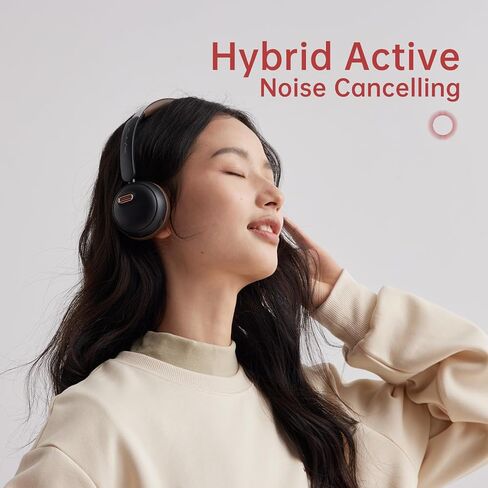 Retro Headphones, Old School Style, Hybrid Active Noise Cancelling, On-Ear Design with Bluetooth V5.4, Up to 60 Hours of Playtime, Built-in Microphone for Seamless Calls (Black) in Saudi Arabia
