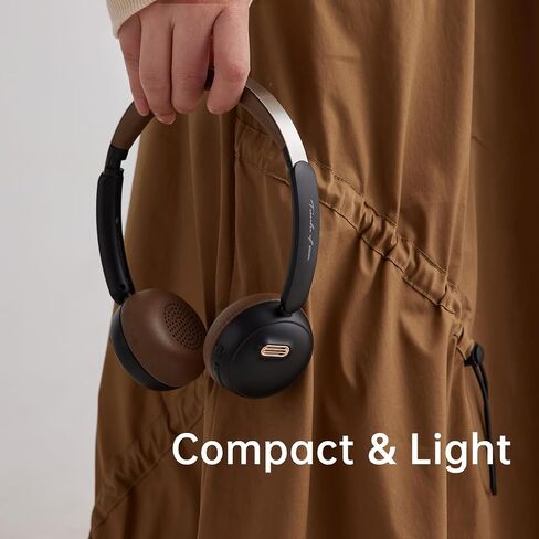 Retro Headphones, Old School Style, Hybrid Active Noise Cancelling, On-Ear Design with Bluetooth V5.4, Up to 60 Hours of Playtime, Built-in Microphone for Seamless Calls (Black) in Saudi Arabia