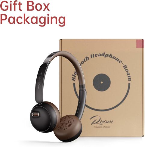 Retro Headphones, Old School Style, Hybrid Active Noise Cancelling, On-Ear Design with Bluetooth V5.4, Up to 60 Hours of Playtime, Built-in Microphone for Seamless Calls (Black) in Saudi Arabia