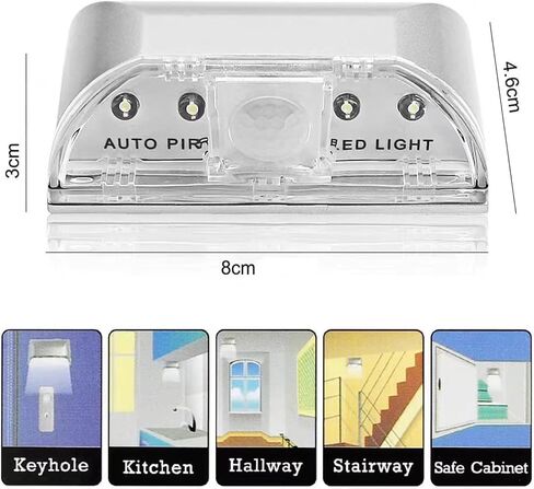 Home Keyhole Light by Battery Operated Auto Sensor Motion Detector Light with 4 LED lamp for Key Hole/Door Lock Kitchen Hallway Stairway (2Pack Gold) in Saudi Arabia