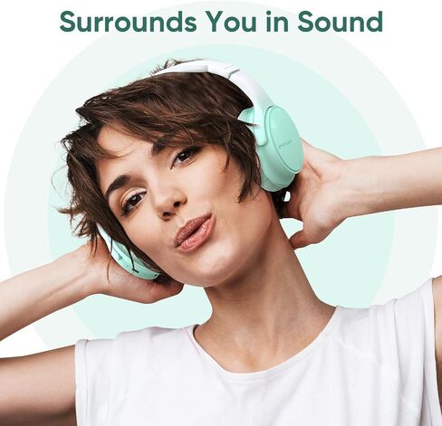 سماعات الرأس اللاسلكية ، Bluetooth على سماعات الأذن مع الميكروفون ، صوت Hi-Fi ، وقت اللعب 60H ، التحكم في اللمس ، سماعات قابلة للطي ، وسماعات الرأس على الأذن للبنات ، والسفر ، والعمل ، in Kuwait