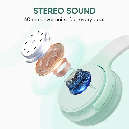 سماعات الرأس اللاسلكية ، Bluetooth على سماعات الأذن مع الميكروفون ، صوت Hi-Fi ، وقت اللعب 60H ، التحكم في اللمس ، سماعات قابلة للطي ، وسماعات الرأس على الأذن للبنات ، والسفر ، والعمل ، in Kuwait