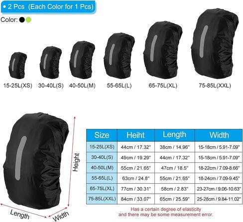 PATIKIL Waterproof Backpack Rain Cover, Non-Slip Backpack Cover with Vertical Reflective Strap Stay Dry in Saudi Arabia