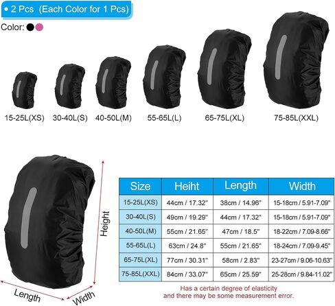 PATIKIL Waterproof Backpack Rain Cover, Non-Slip Backpack Cover with Vertical Reflective Strap Stay Dry in Saudi Arabia