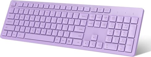 LeadsaiL Purple Wireless Keyboard, 2.4GHz Full-Sized Ergonomic Computer Keyboard, Cordless Noiseless Keyboard,12 FN Shortcuts for Windows MacOS Laptop Computer in Saudi Arabia
