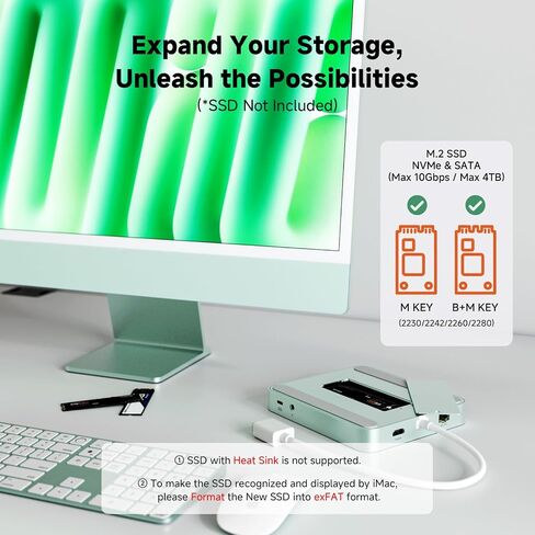 Minisopuru Iexpandmate DS802PRO IMAC accessories مع 4K@60Hz HDMI ، USB C Charging ، 2.5GBE ، 4TB M.2 SSD SPATCOST | أزرق in Kuwait