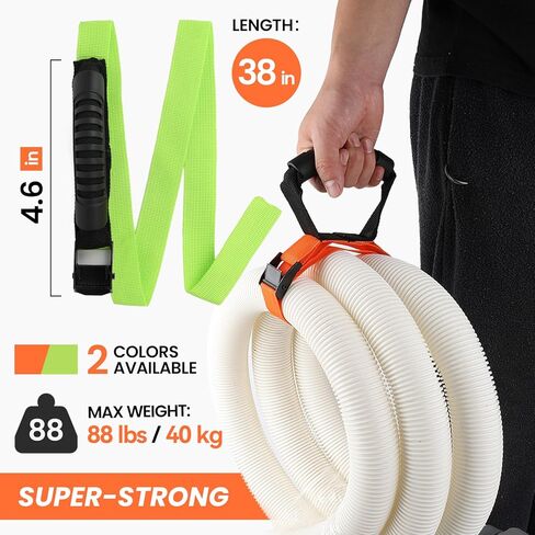Heavy Duty Storage Straps with Handle and Easy Adjustable Steel Black Lock Slider Buckles,Extension Cord Strap for Cords Pool Hoses Ropes and Garden Hose (2 Pack) in Kuwait
