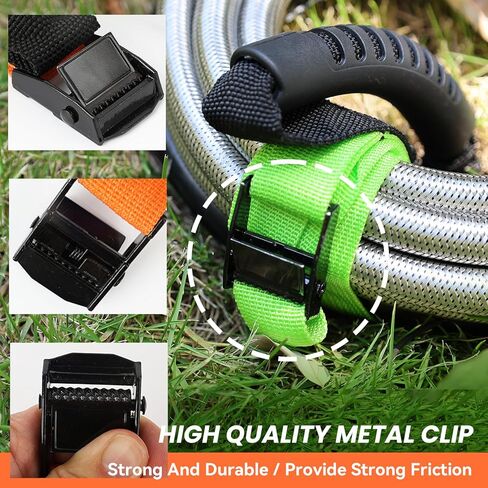 Heavy Duty Storage Straps with Handle and Easy Adjustable Steel Black Lock Slider Buckles,Extension Cord Strap for Cords Pool Hoses Ropes and Garden Hose (2 Pack) in Kuwait