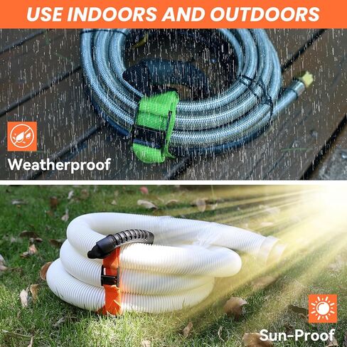 Heavy Duty Storage Straps with Handle and Easy Adjustable Steel Black Lock Slider Buckles,Extension Cord Strap for Cords Pool Hoses Ropes and Garden Hose (2 Pack) in Kuwait