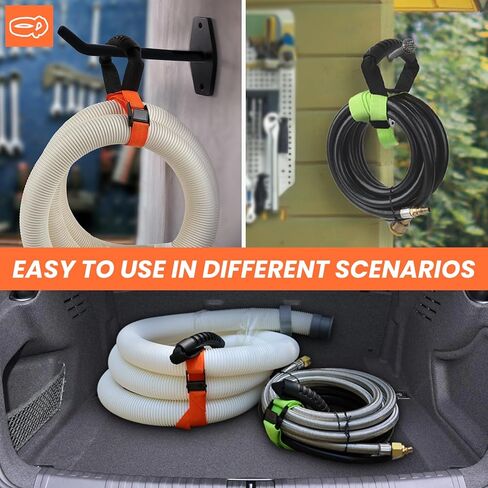 Heavy Duty Storage Straps with Handle and Easy Adjustable Steel Black Lock Slider Buckles,Extension Cord Strap for Cords Pool Hoses Ropes and Garden Hose (2 Pack) in Kuwait